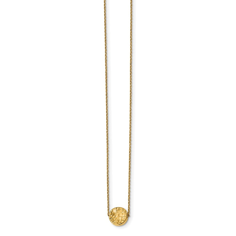 14K Yellow Gold Polished D/C Round Necklace