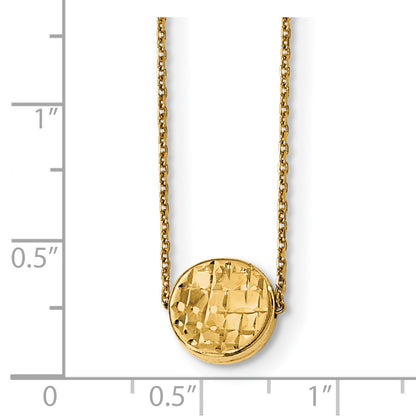 14K Yellow Gold Polished D/C Round Necklace