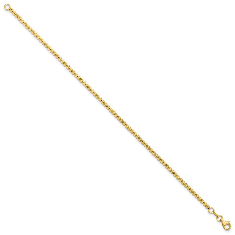 7.5 Inch 14K D/C Beaded Bracelet