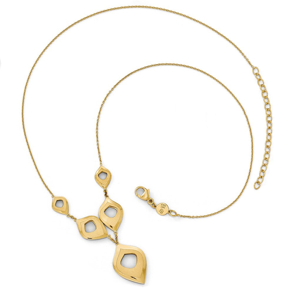 14K Yellow Gold Polished And Brushed W/2In Ext. Necklace