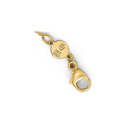 14K Yellow Gold Polished And Brushed W/2In Ext. Necklace