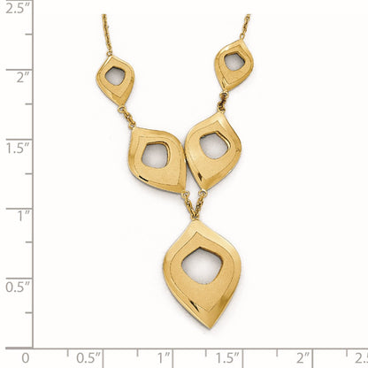 14K Yellow Gold Polished And Brushed W/2In Ext. Necklace