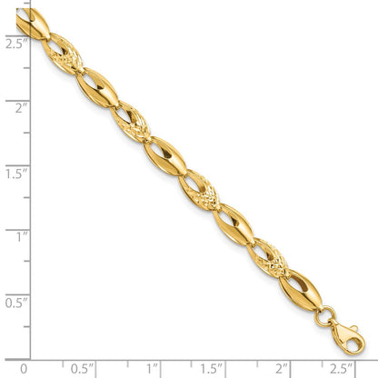 7 Inch 14K Polished And D/C Bracelet