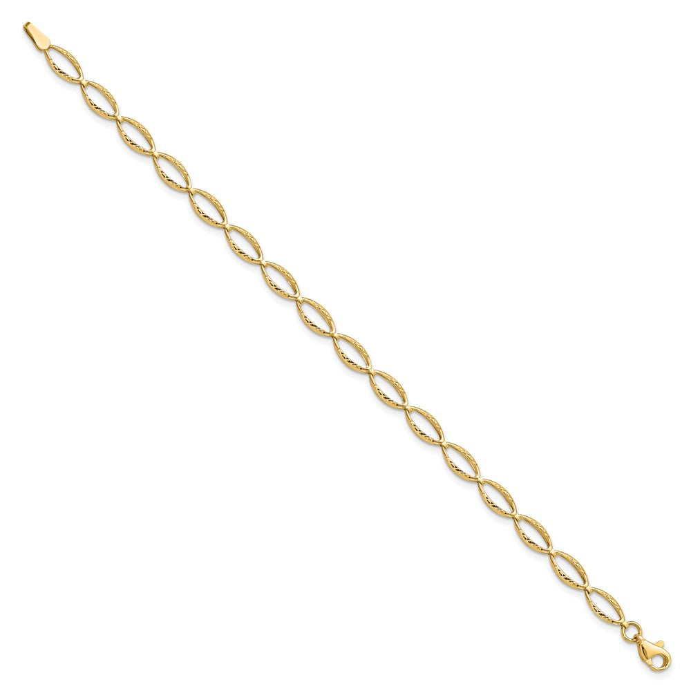 7 Inch 14K Polished And D/C Bracelet
