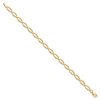 7 Inch 14K Polished And D/C Bracelet