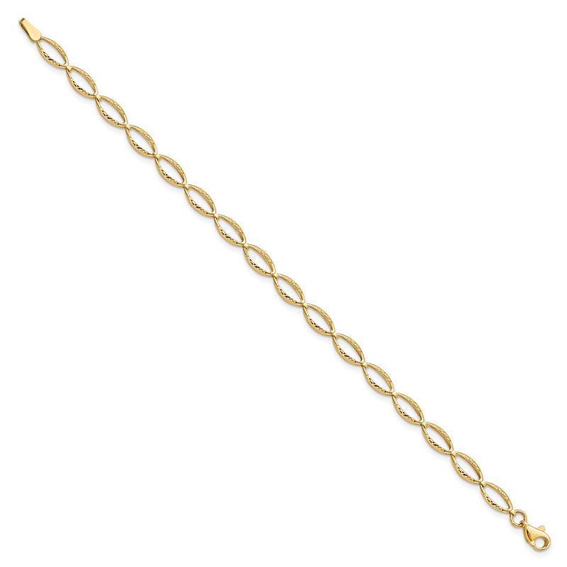 7 Inch 14K Polished And D/C Bracelet