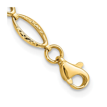 7 Inch 14K Polished And D/C Bracelet