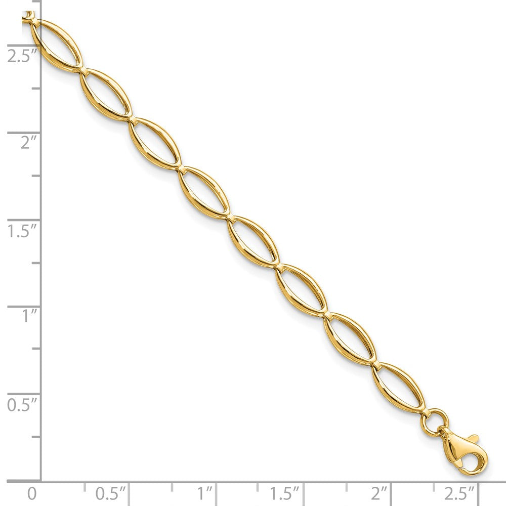 7 Inch 14K Polished And D/C Bracelet
