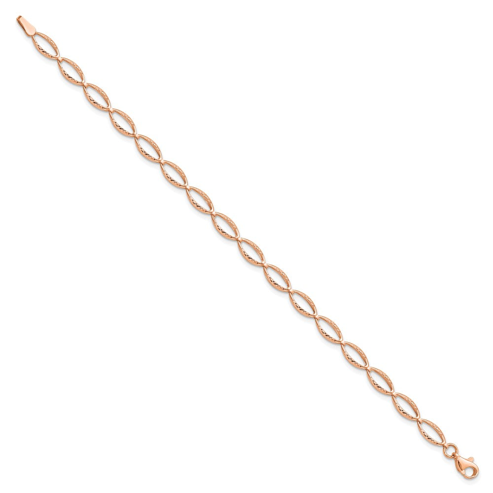 14K Rose Gold Polished And D/C Bracelet