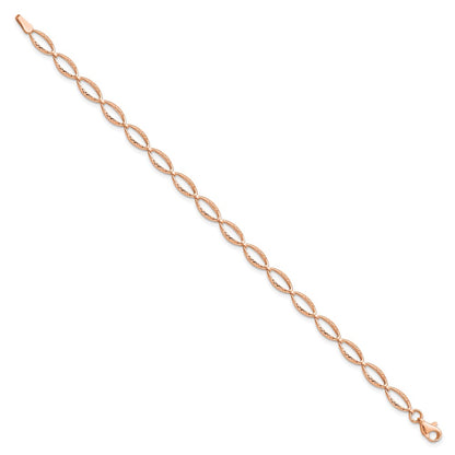 14K Rose Gold Polished And D/C Bracelet