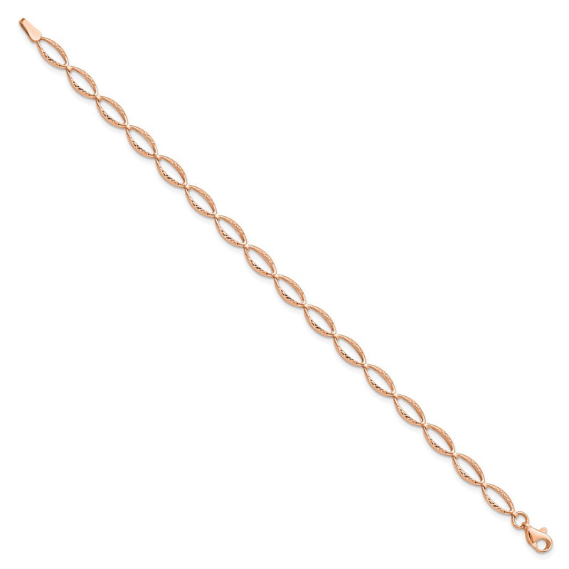 14K Rose Gold Polished And D/C Bracelet