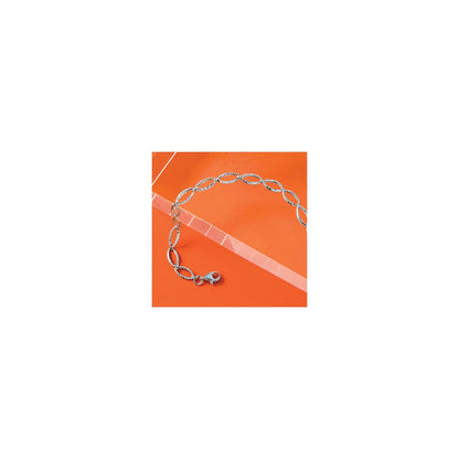7 Inch 14K White Gold Polished And D/C Bracelet
