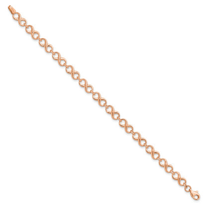 14K Rose Gold Polished Infinity Bracelet