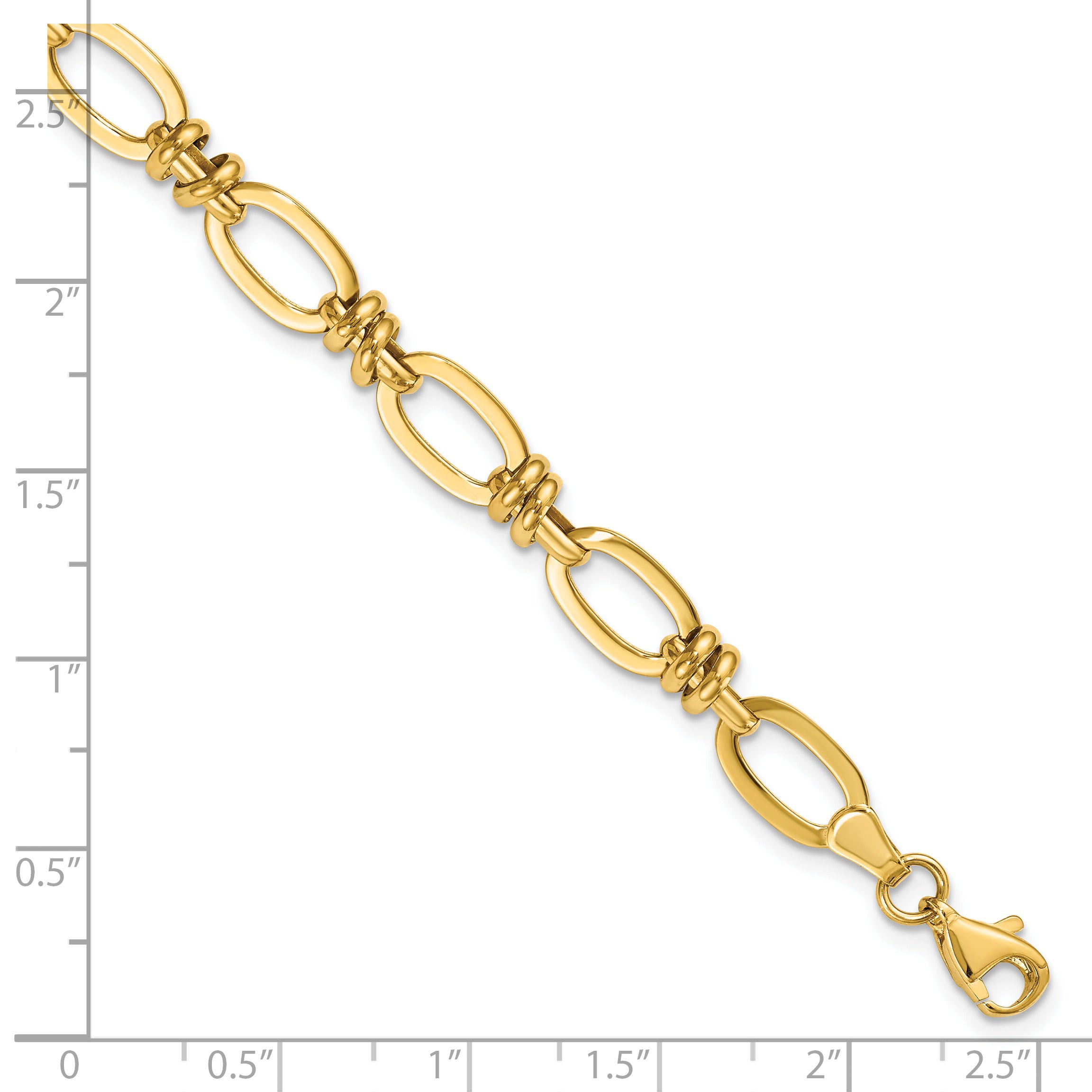 7.5 Inch 14K Polished Fancy Link Bracelet