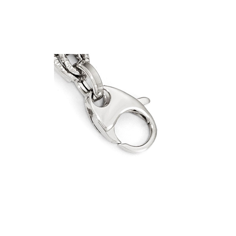 7.5 Inch 14K White Gold Polished D/C Bracelet