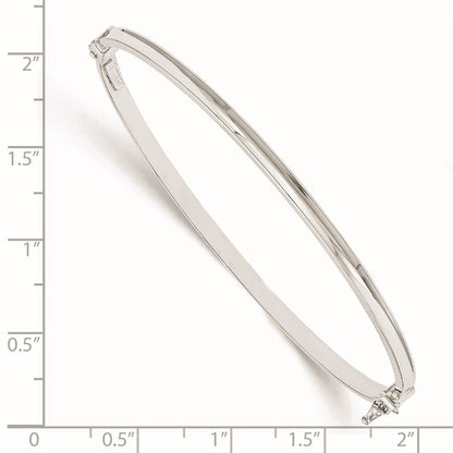 14K White Gold Polished Hinged Bangle