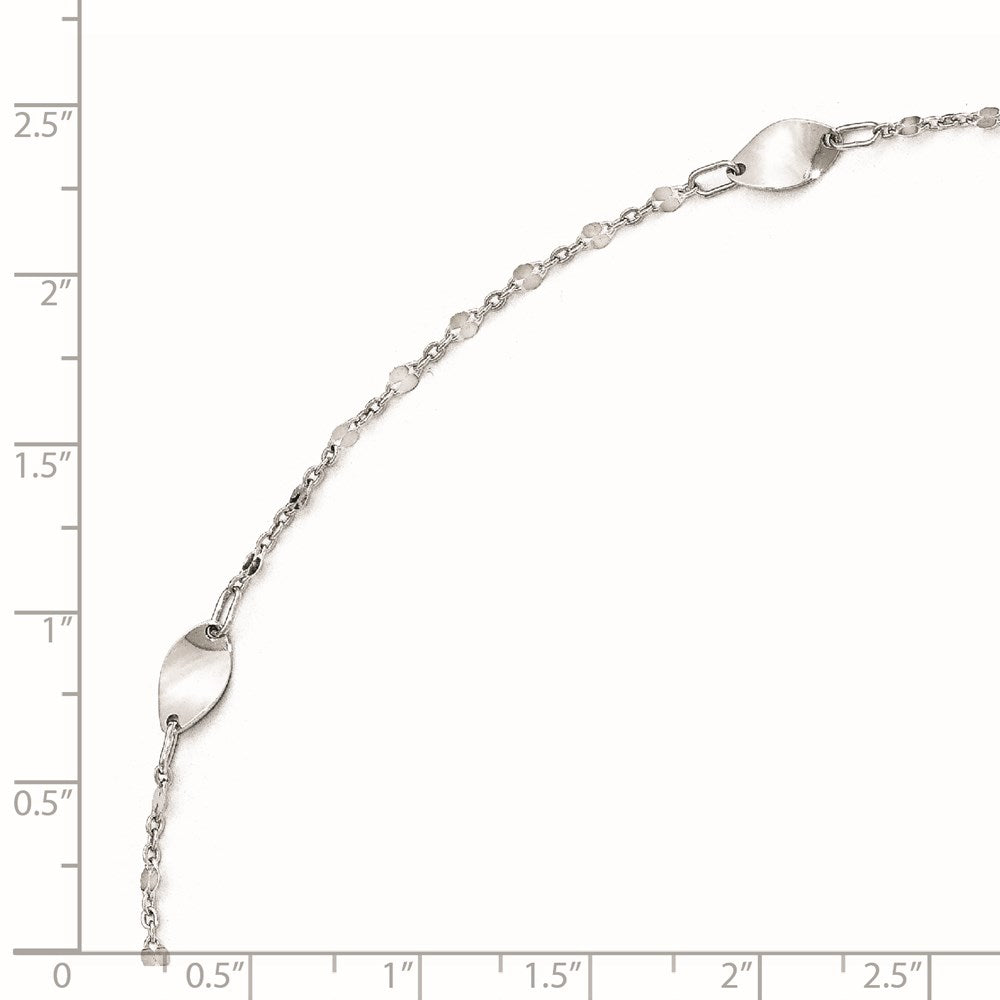 14K White Gold Polished With 1In Ext. Anklet