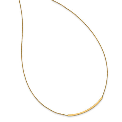 14K Yellow Gold Polished D/C With 2In Ext. Bar Necklace