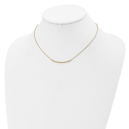 14K Yellow Gold Polished D/C With 2In Ext. Bar Necklace