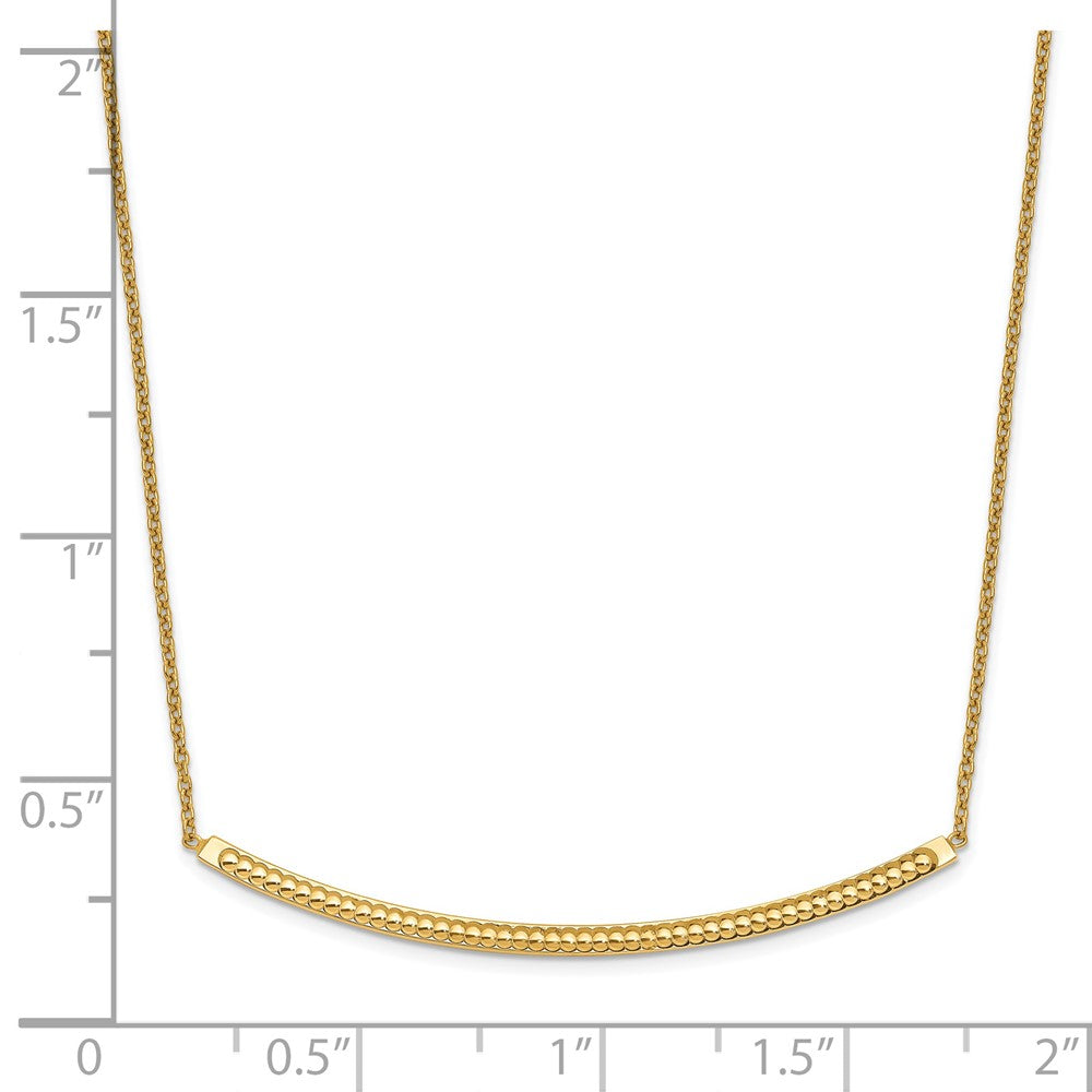 14K Yellow Gold Polished D/C With 2In Ext. Bar Necklace
