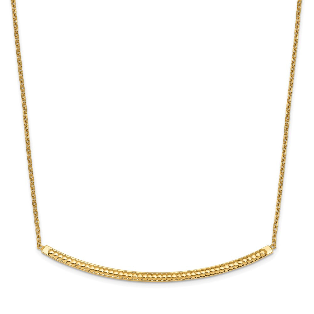 14K Yellow Gold Polished D/C With 2In Ext. Bar Necklace
