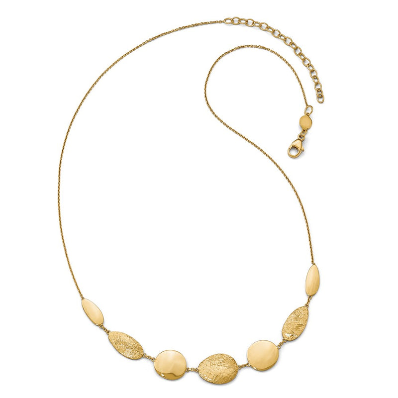 14K Yellow Gold Polished D/C With 2In Ext. Necklace