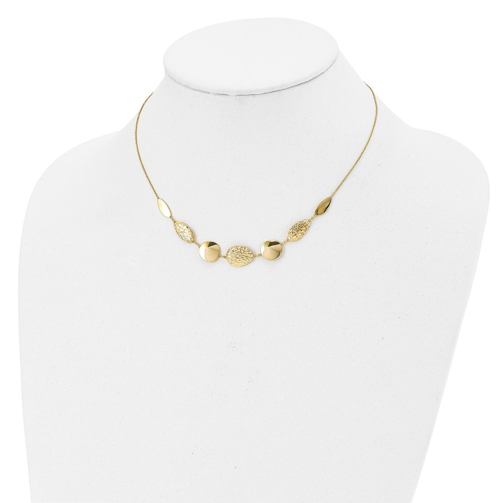 14K Yellow Gold Polished D/C With 2In Ext. Necklace