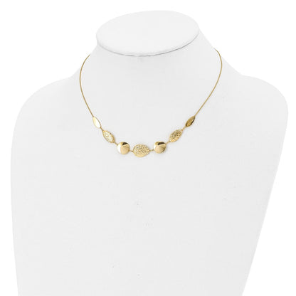 14K Yellow Gold Polished D/C With 2In Ext. Necklace