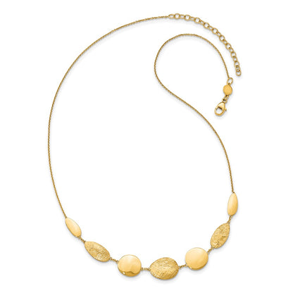 14K Yellow Gold Polished D/C With 2In Ext. Necklace