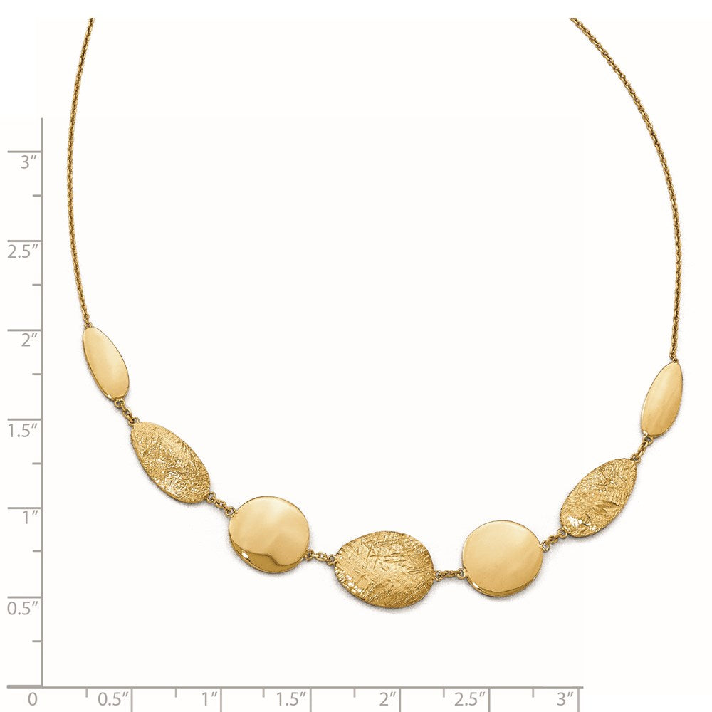 14K Yellow Gold Polished D/C With 2In Ext. Necklace