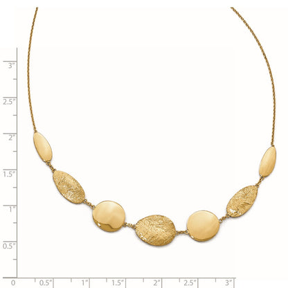 14K Yellow Gold Polished D/C With 2In Ext. Necklace