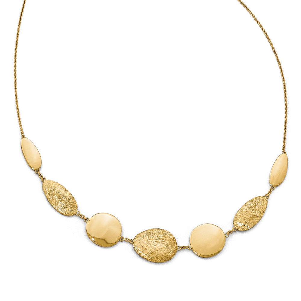 14K Yellow Gold Polished D/C With 2In Ext. Necklace