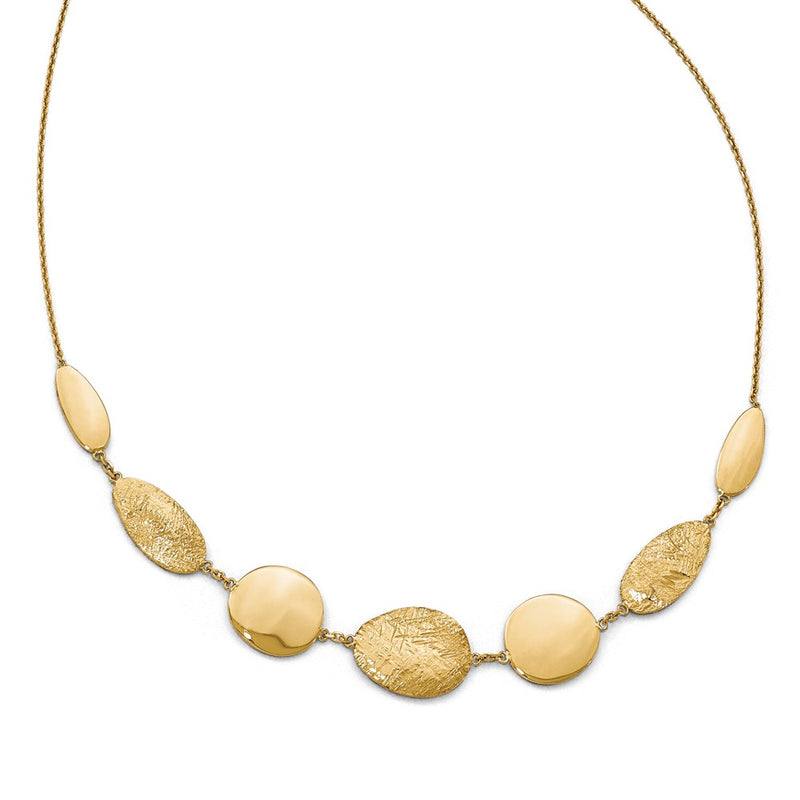14K Yellow Gold Polished D/C With 2In Ext. Necklace