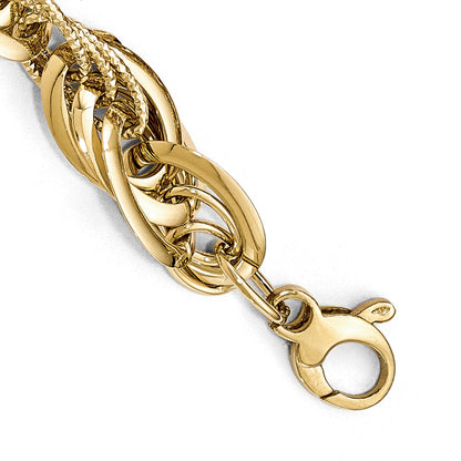8 Inch 14K Two-Tone Polished D/C Fancy Link Bracelet