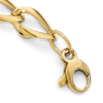 7.5 Inch 14K Two-Tone Polished Fancy Link Bracelet