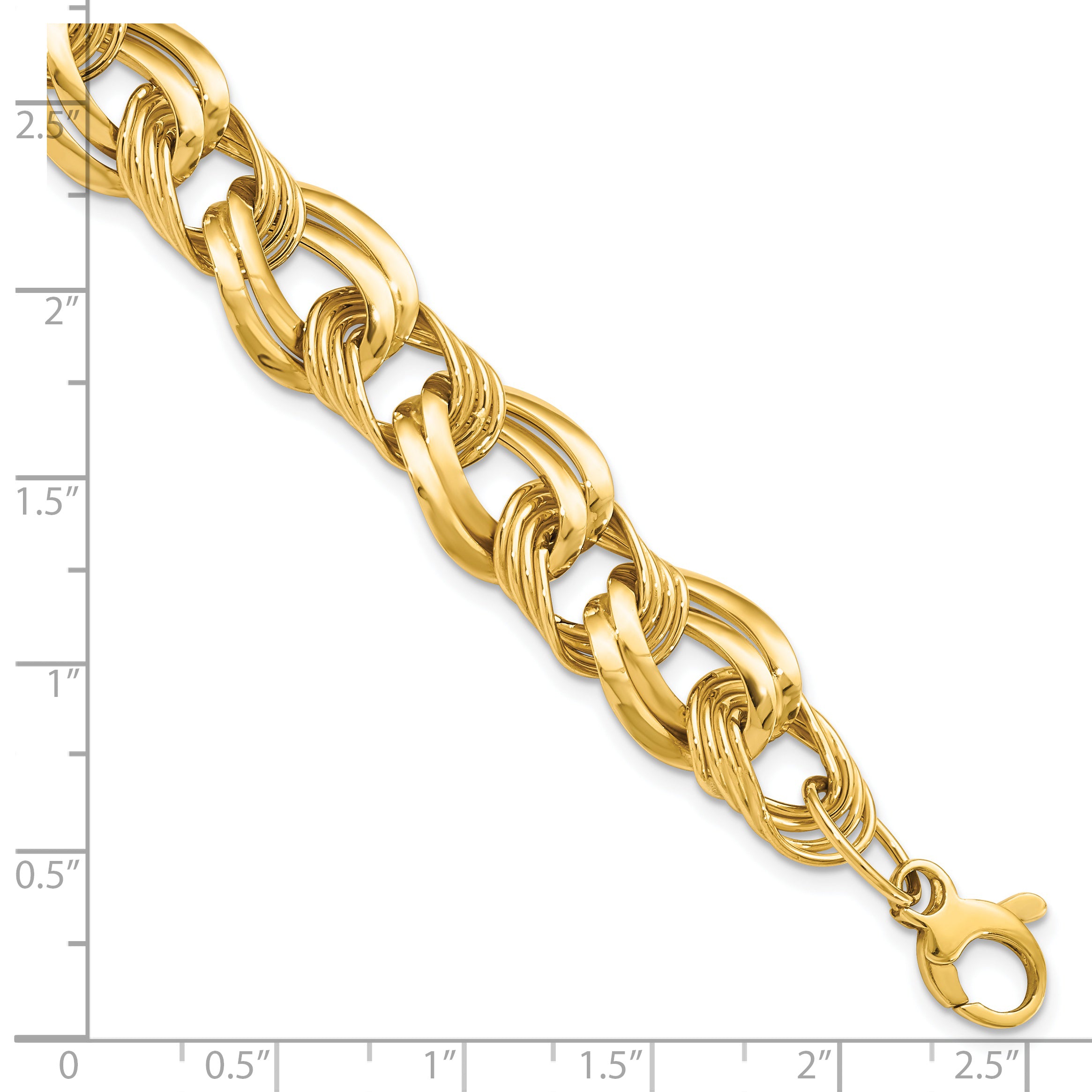 8 Inch 14K Polished Fancy Link Bracelet