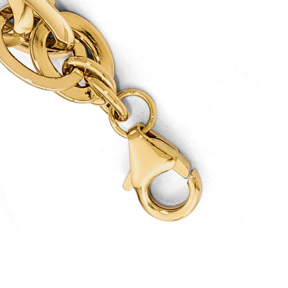 7 Inch 14K Polished Fancy Link .75In Ext. Bracelet