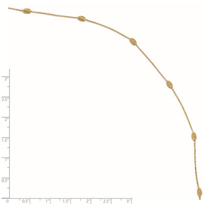 14K Yellow Gold Polished And D/C With 1In Ext. Anklet
