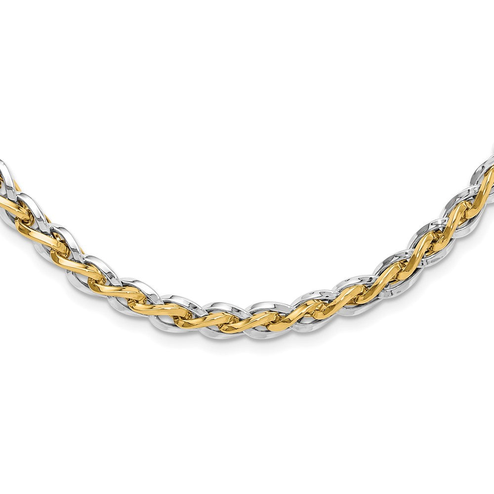 14K Two-Tone Polished Fancy Link Necklace