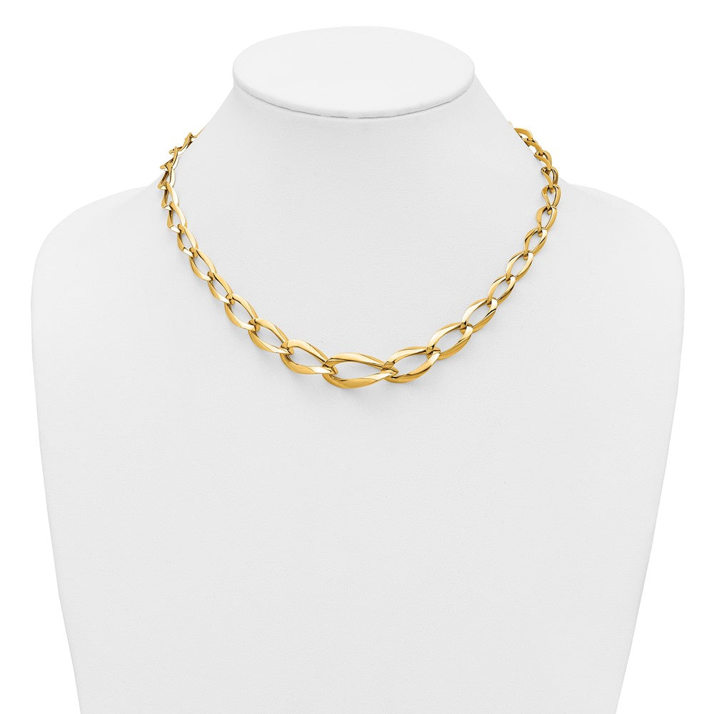 14K Yellow Gold Polished Fancy Link Necklace