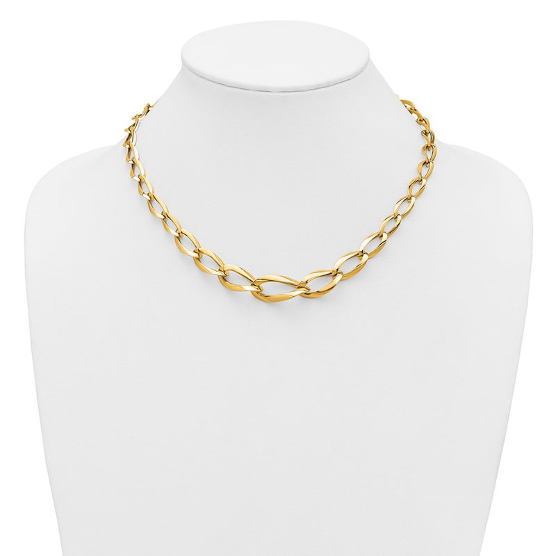 14K Yellow Gold Polished Fancy Link Necklace