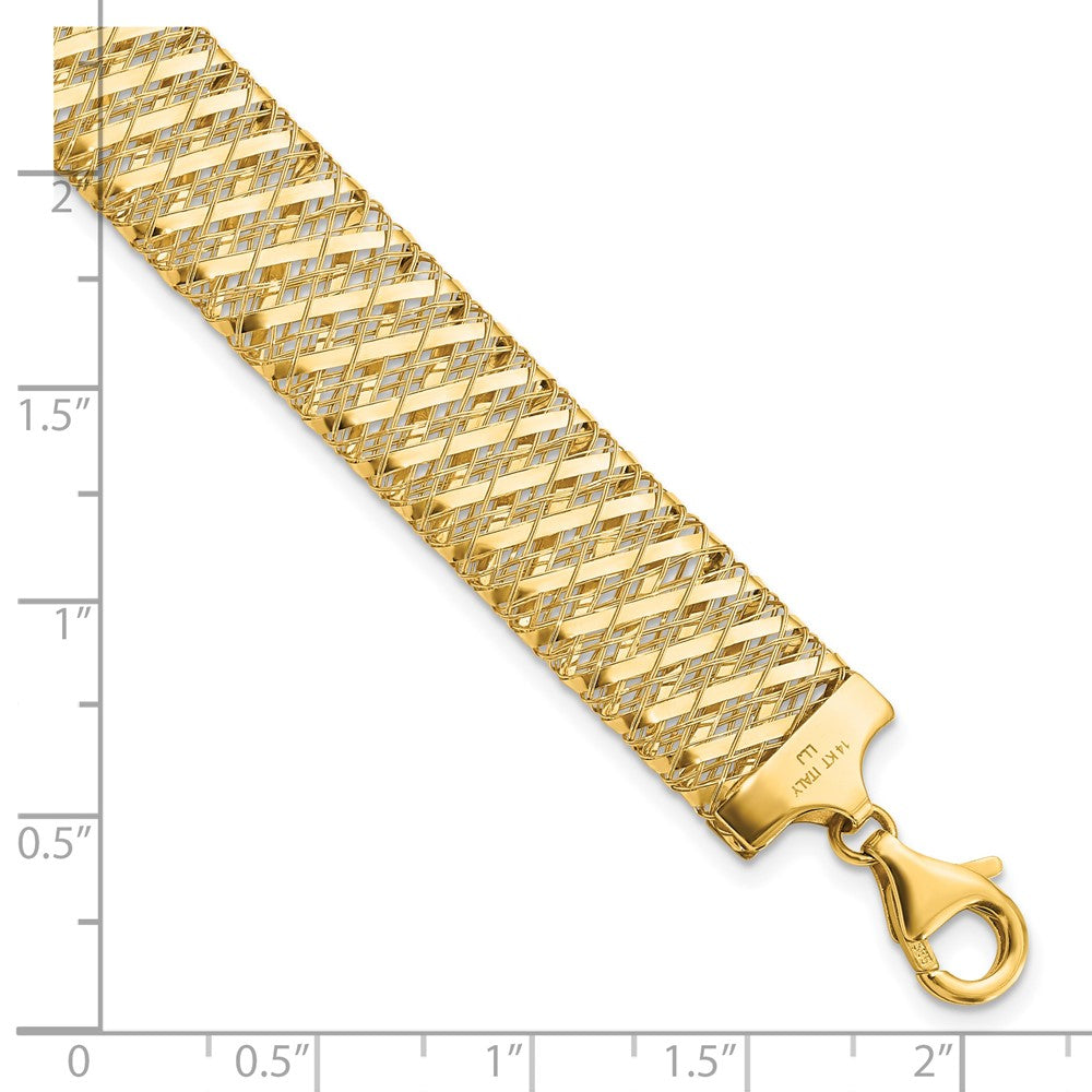 7.25 Inch 14K Fancy Stretch Bracelet