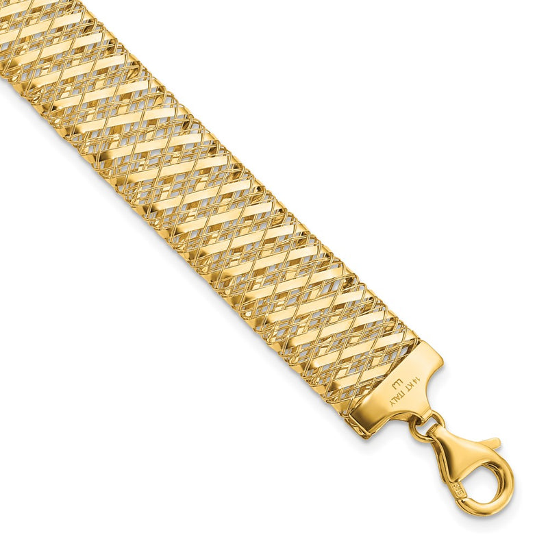 7.25 Inch 14K Fancy Stretch Bracelet