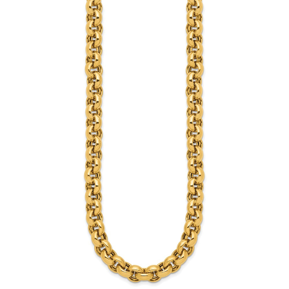 14K Yellow Gold Polished Rolo Link Chain Necklace