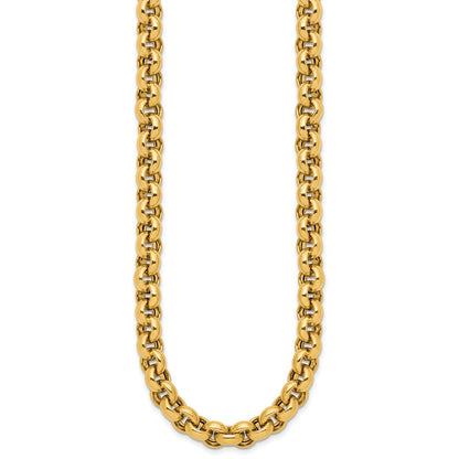 14K Yellow Gold Polished Rolo Link Chain Necklace