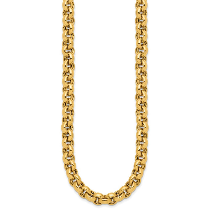 14K Yellow Gold Polished Rolo Link Chain Necklace