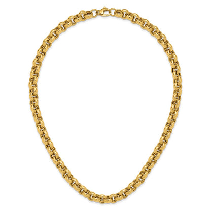 14K Yellow Gold Polished Rolo Link Chain Necklace