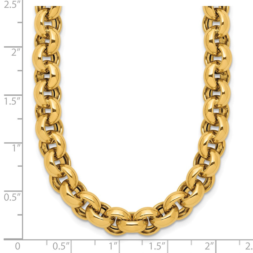 14K Yellow Gold Polished Rolo Link Chain Necklace