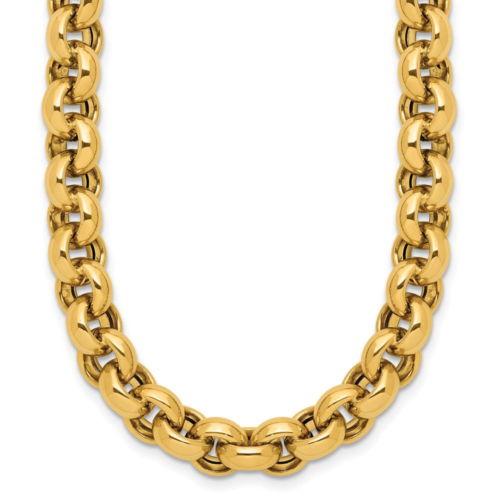 14K Yellow Gold Polished Rolo Link Chain Necklace