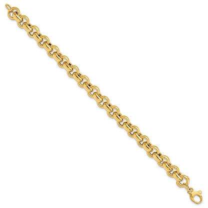 14K Yellow Gold Polished Rolo Link Chain Bracelet
